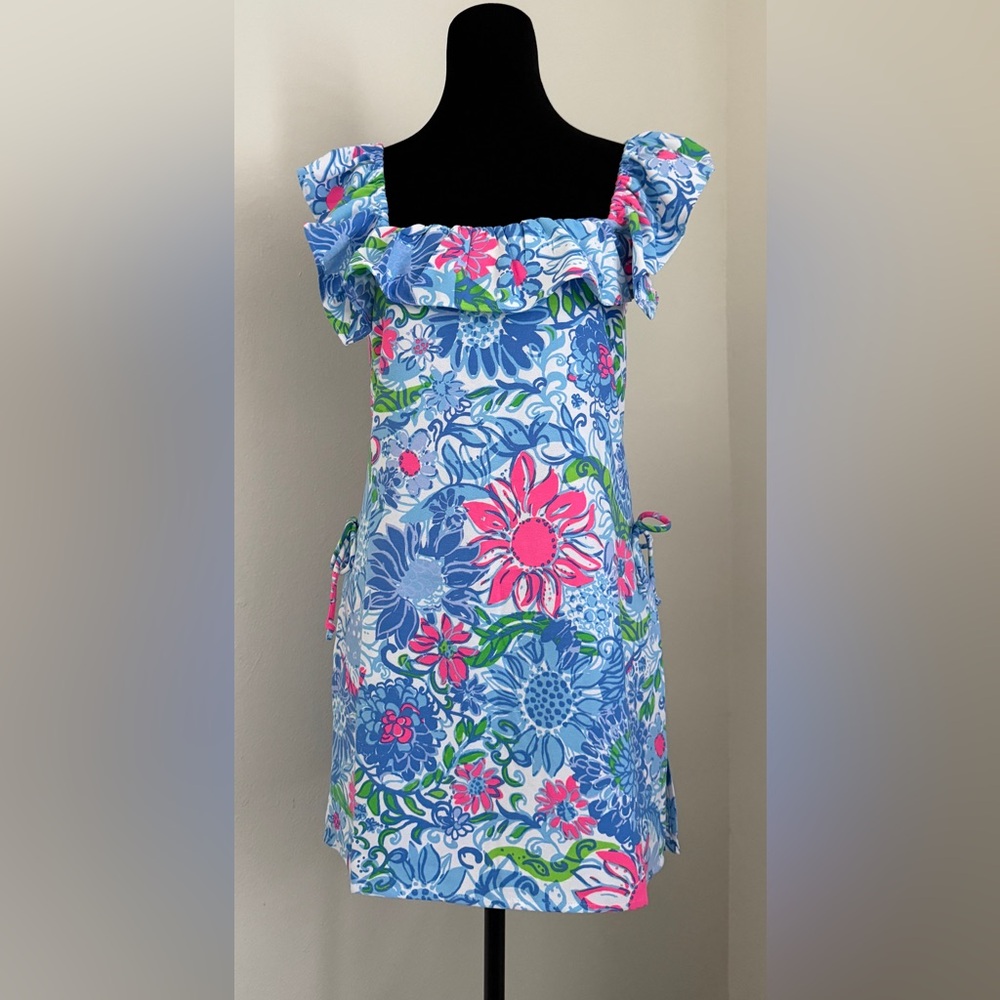 Lilly Pulitzer Floral Romper in Blue and Pink